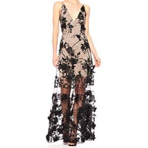 Gigi Plunging Spaghetti Strap Floral Long